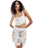 ASOS DESIGN celestial embellished sequin mini skirt in white - part of a set