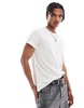 Bershka linen look t-shirt in white