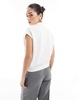 Brave Soul half zip oversized tank in white