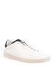 White Leather Sneakers With Blue Details