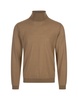 Slim Fit Turtleneck Sweater In Beige Virgin Wool