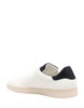 White Leather Sneakers With Blue Details