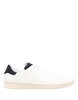 White Leather Sneakers With Blue Details