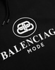 Black Cotton Hoodie Logo Print