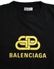Black Cotton Logo Print Crew Neck Short Sleeves T-shirt
