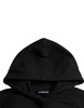 Black Cotton Hoodie Logo Print