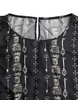 Black Key Castle Print Silk Blouse T-shirt