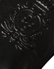 Black Leather Short Gloves Logo Details