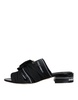 Black White Crystal Slides Sandals Shoes