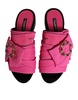 Pink Black Crystal Slides Sandals Shoes
