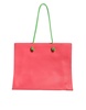 Pink Leather Weekend Wednesday Shopping Tote Bag