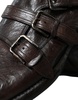 dolce & gabbana elegant triple buckle leather dress men's shoes
