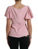 Dolce & Gabbana Pink Short Sleeves Round Neck Blouse Top