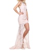 high-low lace prom dress in blush