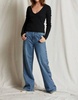 kitt long sleeve v-neck tee in black