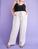 linen wide leg pant in oatmeal