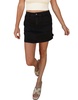 stretch denim high-waisted skirt in black