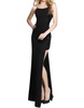 high slit in black