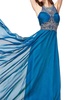 chiffon long prom dress in midnight blue