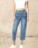 women exposed button fly big pockets in into the blue