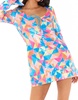 matilda mini dress in blue multi