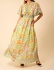elsie linen maxi dress in green