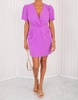 crysta puff sleeve gathered mini dress in pink