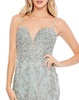 Women's Embellished Sleeveless Plunge Neck Trumpet Gown