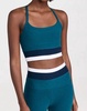 spacedye horizon colorblock high cropped tank top in majestic blue tricolor