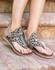 sparta sandal in tan leopard