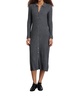 alice long sleeve rib dress in medium heather grey