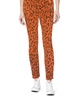 high rise raw hem skinny jeans in leopard