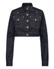 denim cropped jacket chains