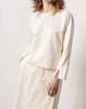 zip detail seamed top in winter white