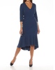 v-neck high low midi dress in nightfall