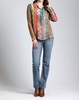 waves & rhombus print button up blouse in multi