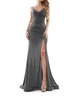 glitter jersey fit and flare dress in charcoal