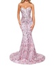 mermaid glitter prom dress in pink