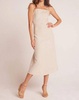 fitted cami midi dress in linen sand