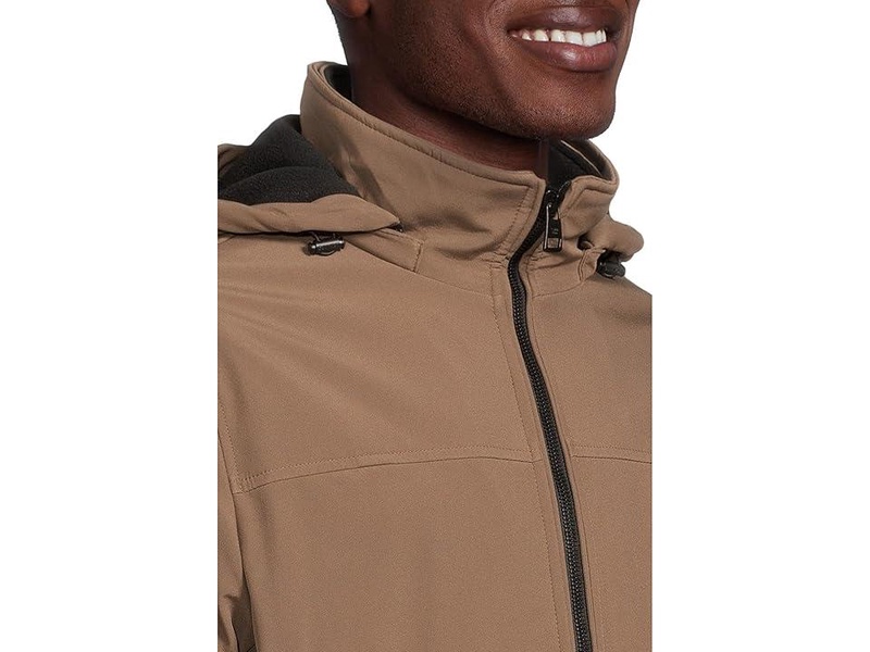 Hooded Rip Stop Water and Wind Resistant Jacket with Fleece Bib