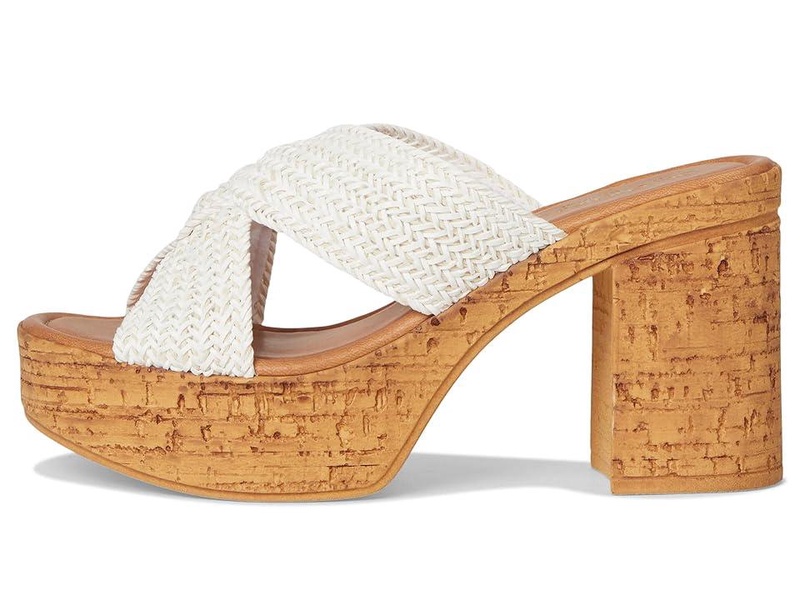 Adorned Raffia Slide Sandal