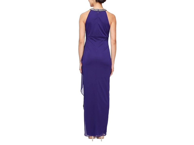 Long Mesh with Beaded Halter Neckline