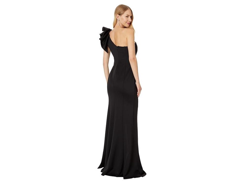 Long Scuba Crepe One Shoulder Gown