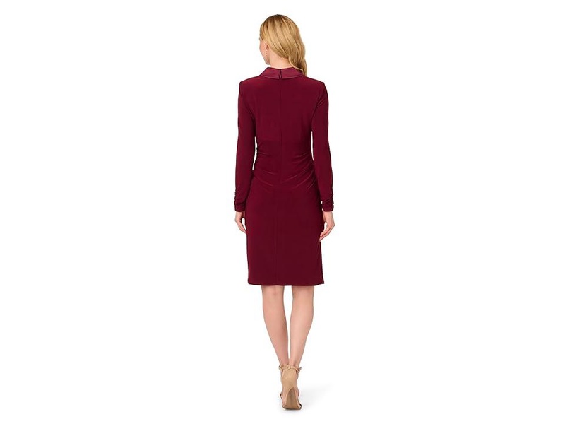 Stretch Jersey Tuxedo Cocktail Dress with Shawl Collar