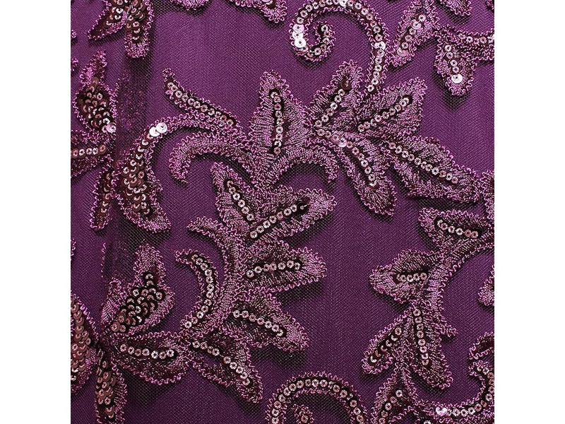 Long Embroidered Gown with Sweetheart Illusion Neckline and Chiffon Shawl