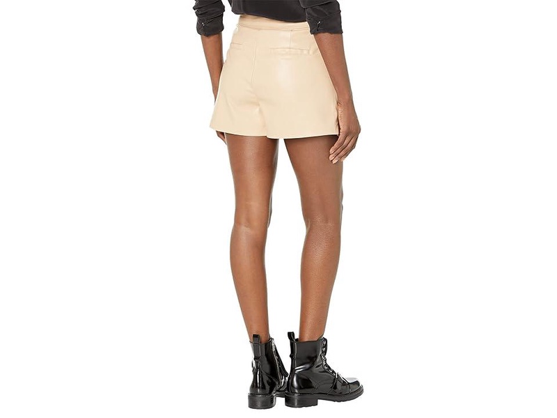 Leather High-Rise Shorts in Deep Energy