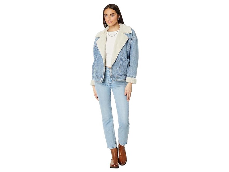 Denim and Sherpa Oversized Jacket in Crash Course