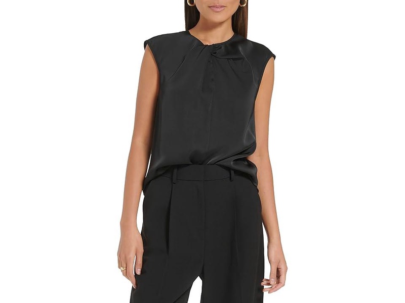 Sleeveless Twist Neck Top