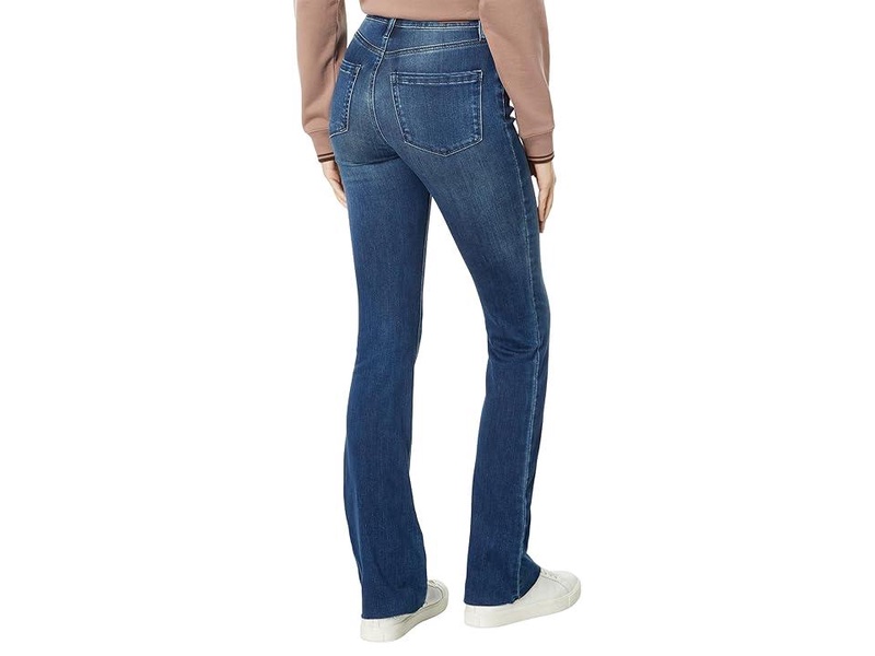 Hoyt Five-Pocket Mini Bootcut Jeans with Raw Hem Finish in Get Rolling