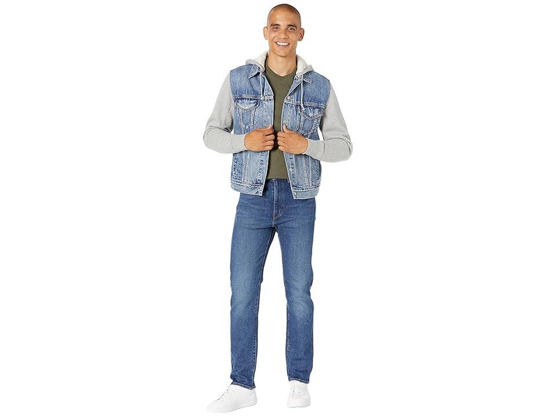 Men's Hybrid Hoodie Non-Stretch Denim Trucker Jacket